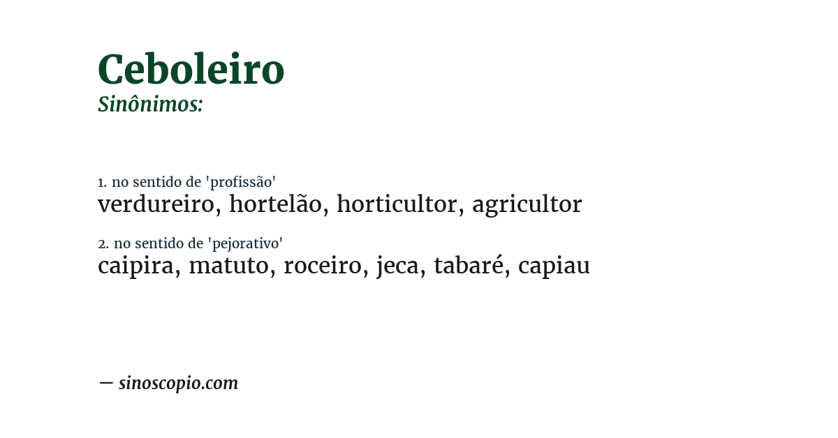Sinônimo de ceboleiro