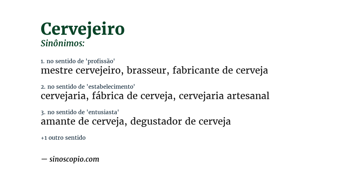 Sinônimo de cervejeiro