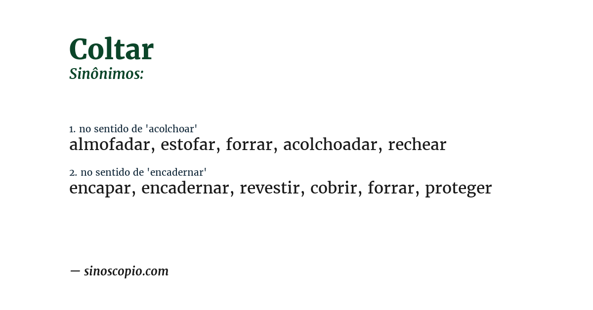 Sinônimo de coltar