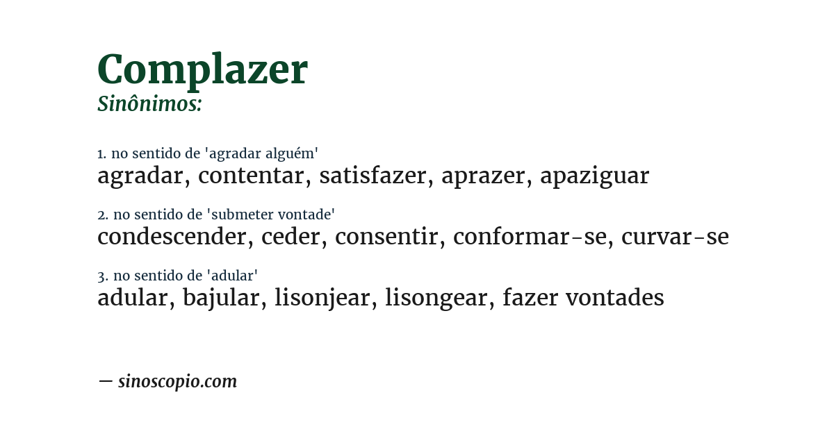 Sinônimo de complazer