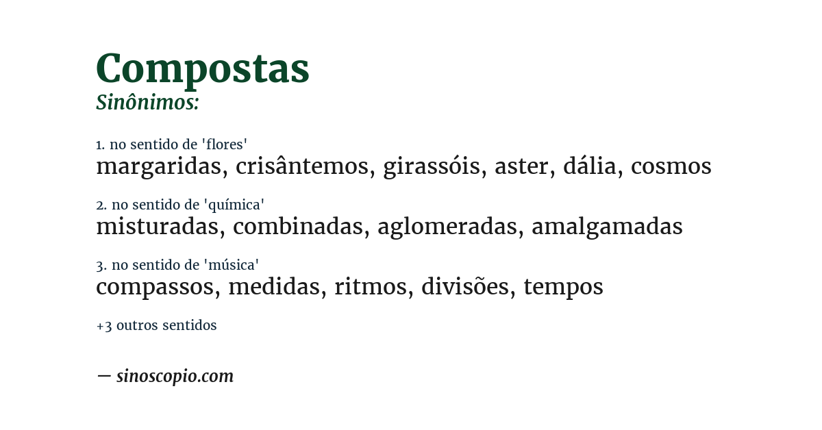 Sinônimo de compostas
