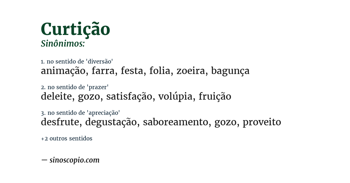 Sinônimo de curtição