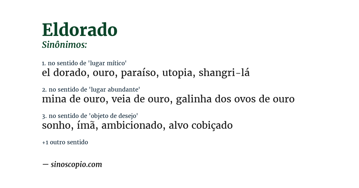 Sinônimo de eldorado