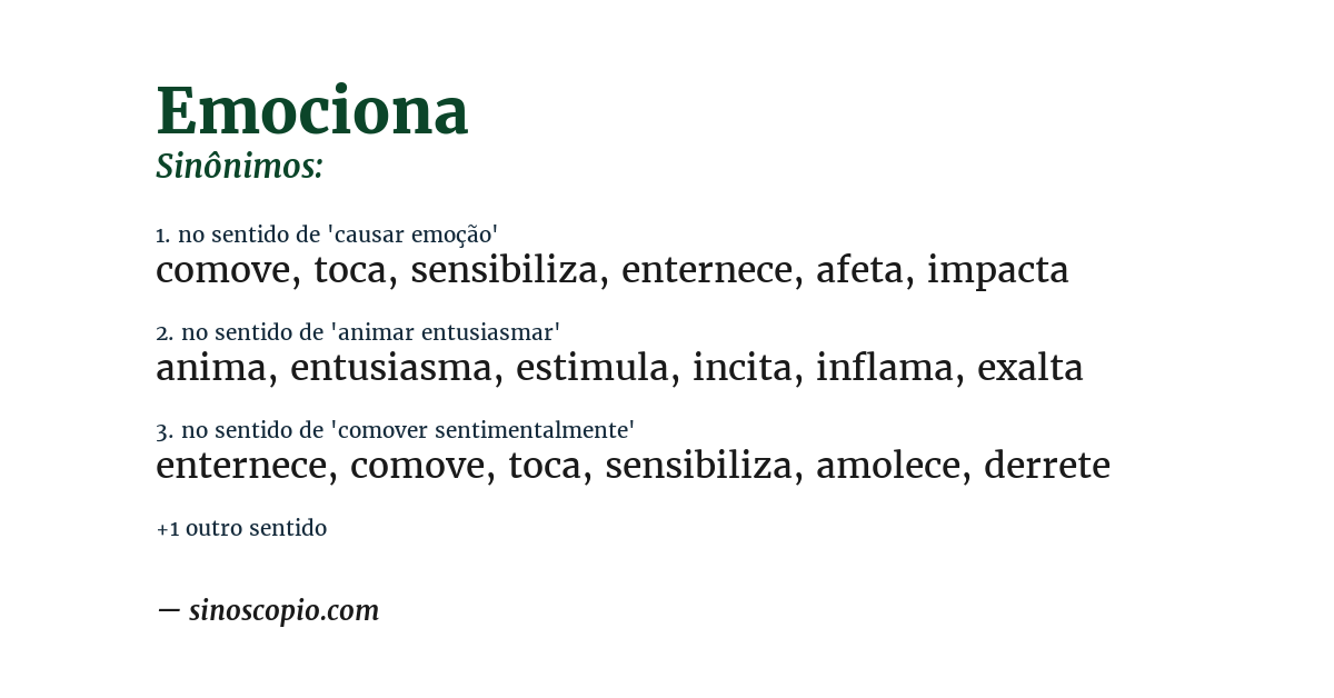 Sinônimo de emociona