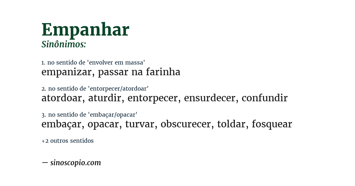 Sinônimo de empanhar