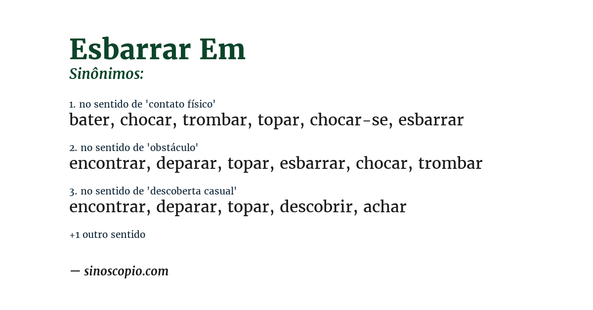 Sinônimo de esbarrar em