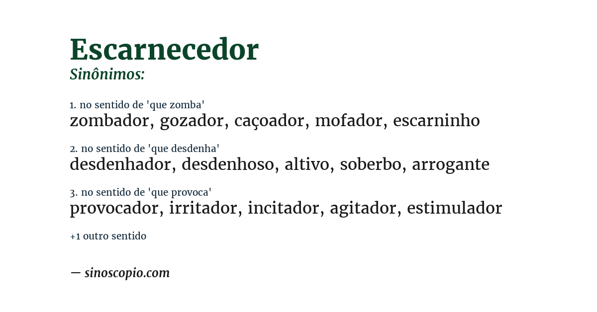Sinônimo de escarnecedor