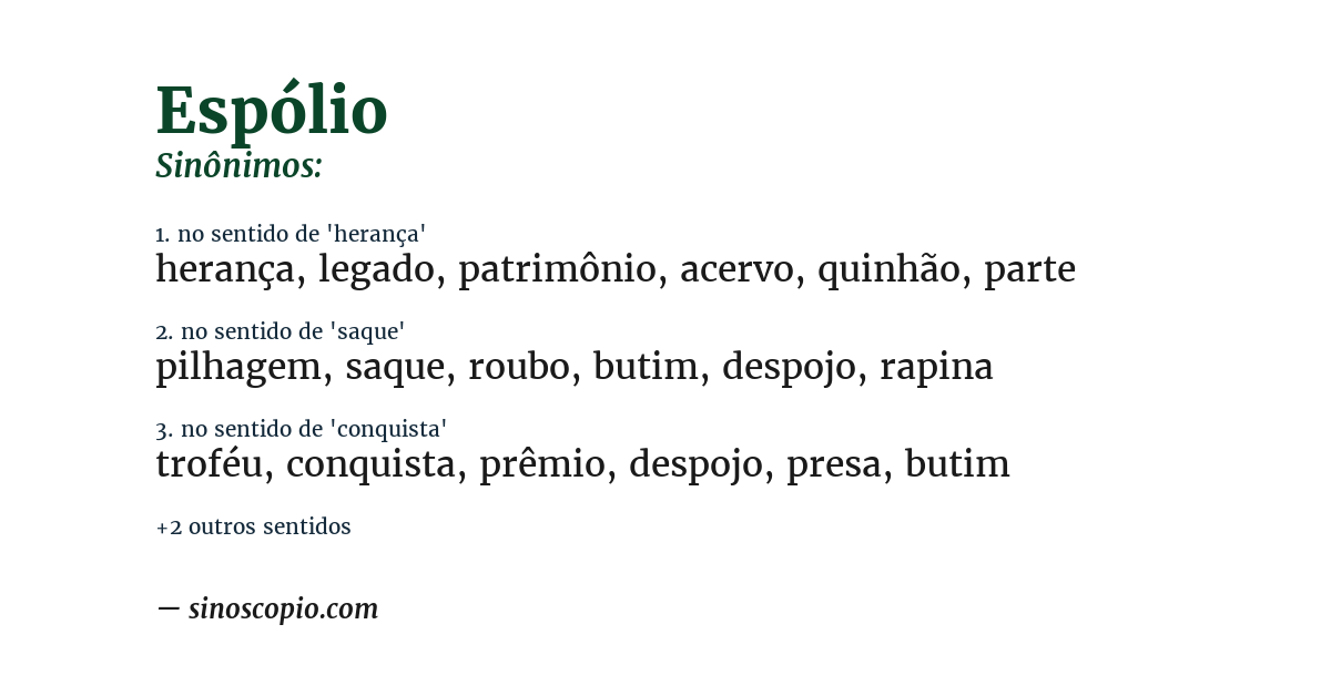 Sinônimo de espólio