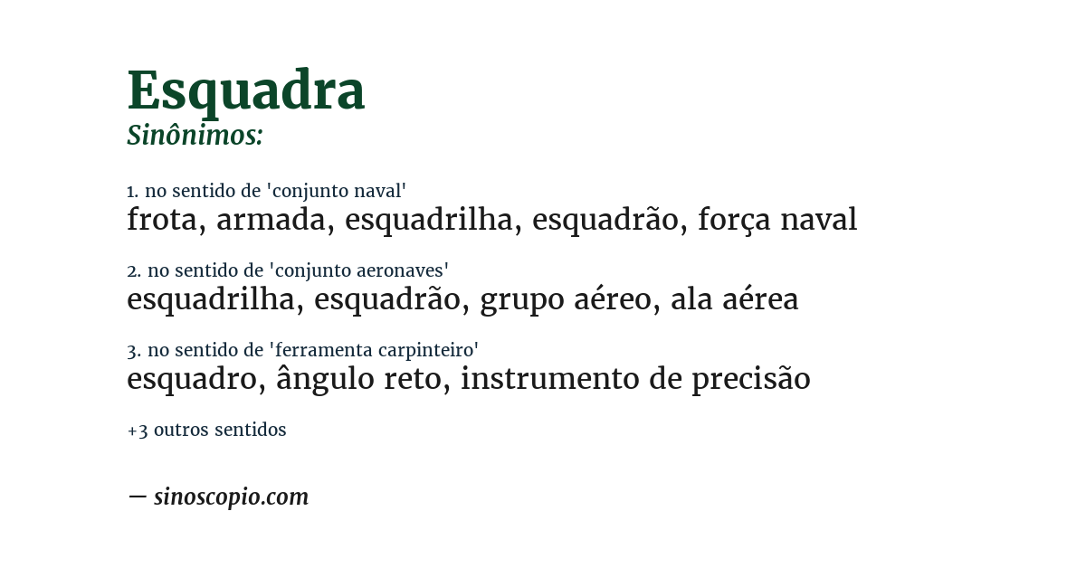 Sinônimo de esquadra