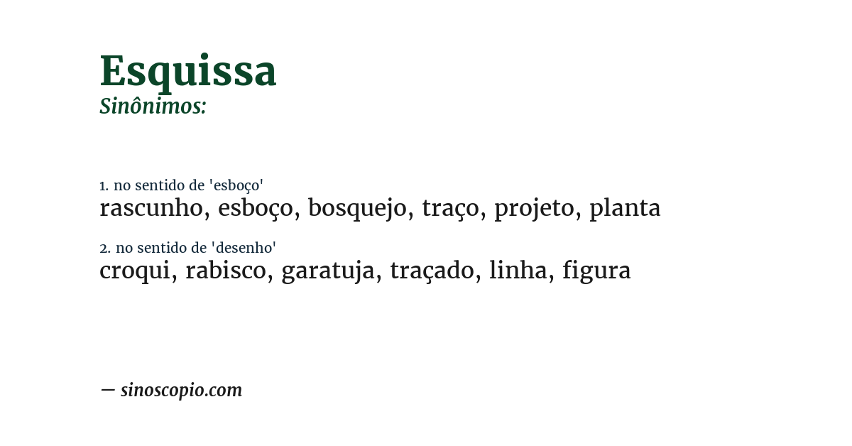 Sinônimo de esquissa