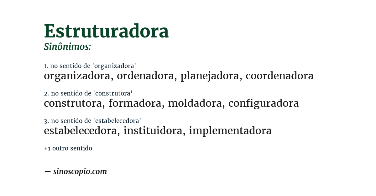 Sinônimo de estruturadora