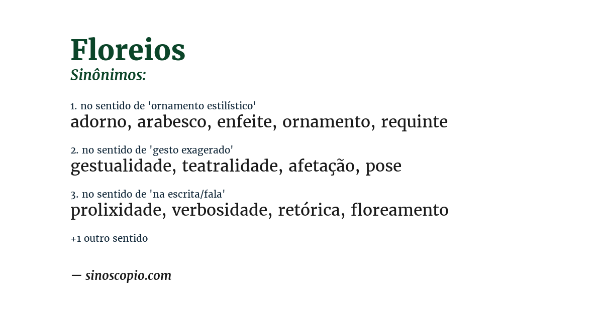 Sinônimo de floreios