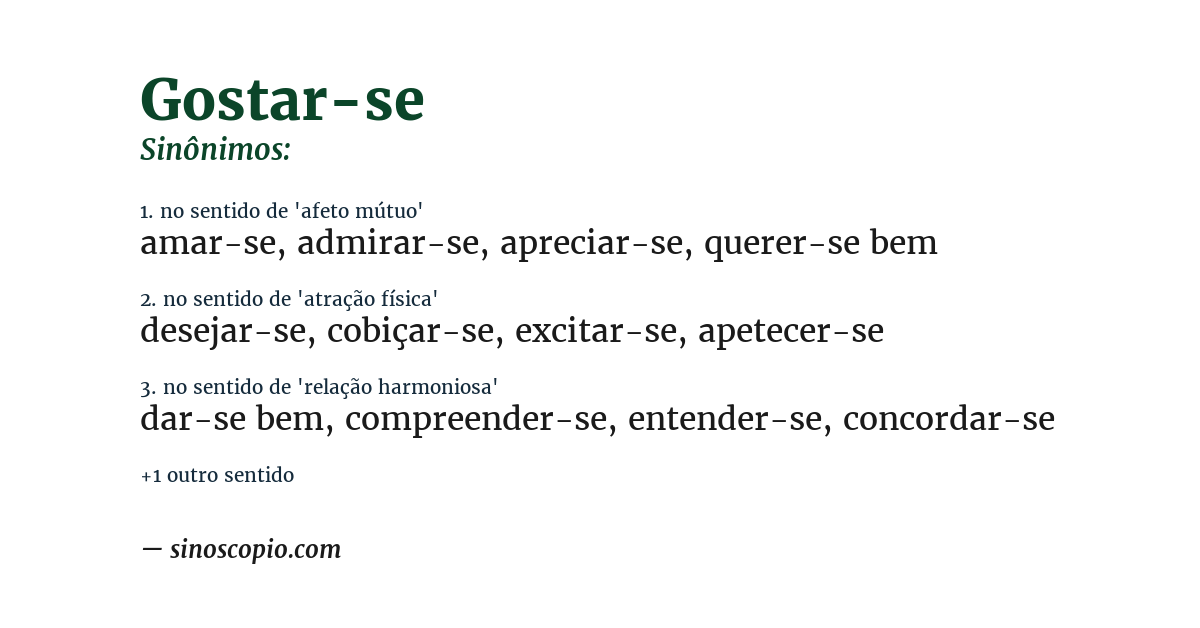 Sinônimo de gostar-se