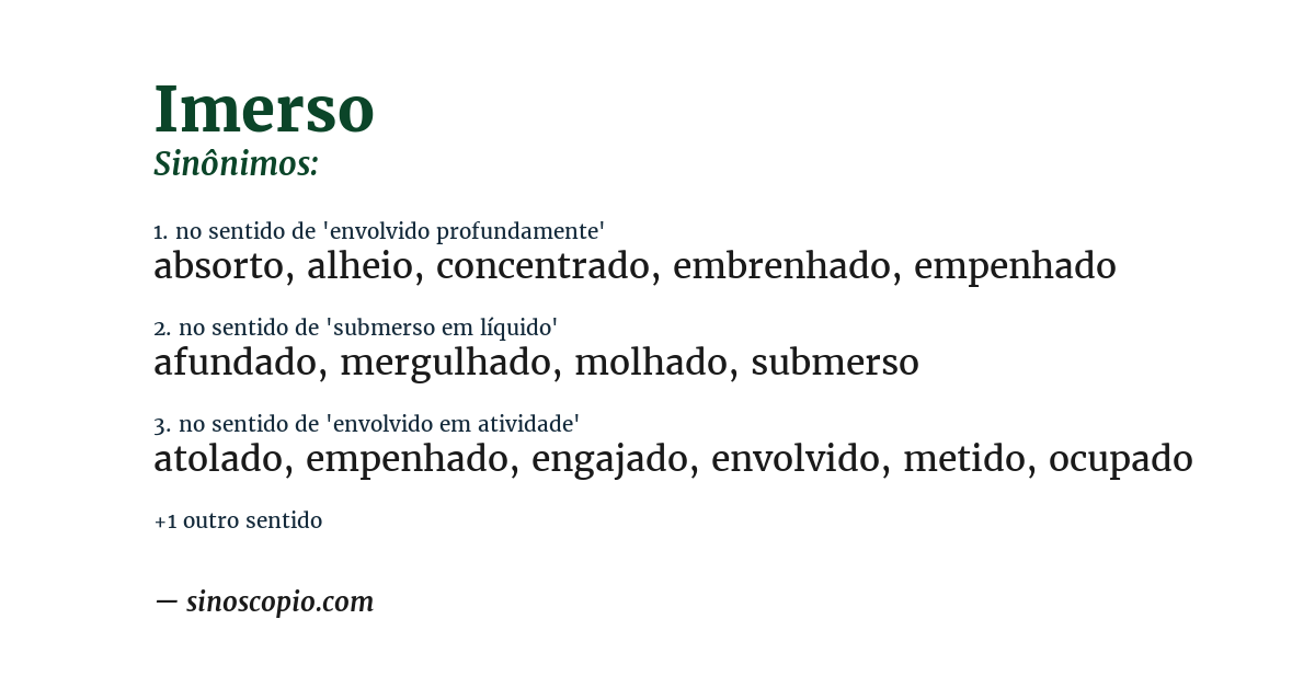 Sinônimo de imerso