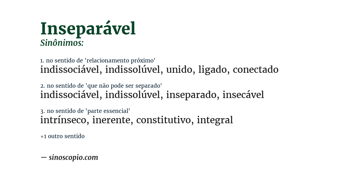 Sinônimo de inseparável