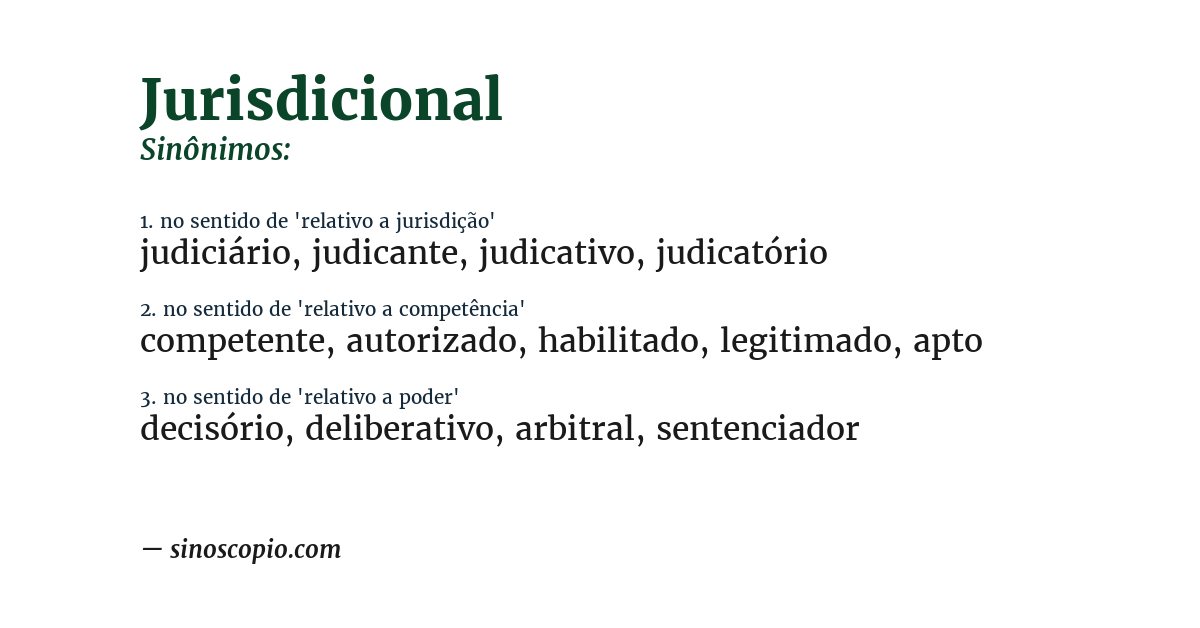 Sinônimo de jurisdicional