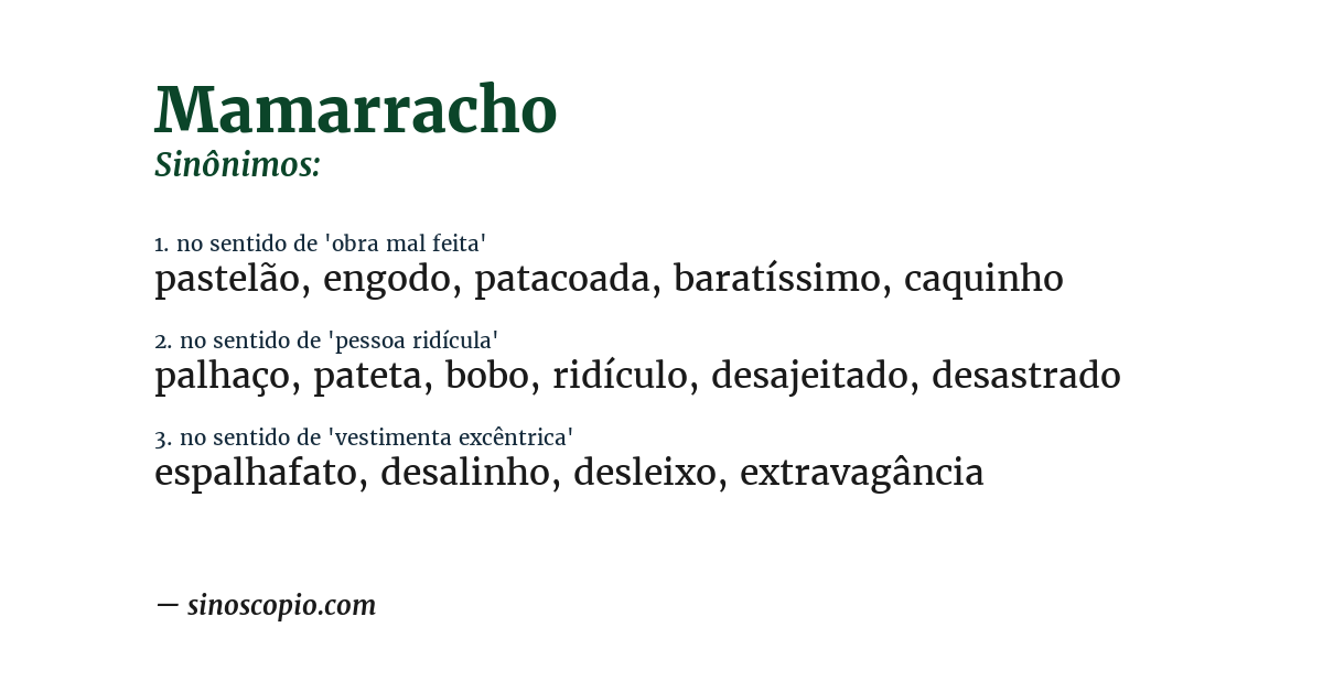 Sinônimo de mamarracho