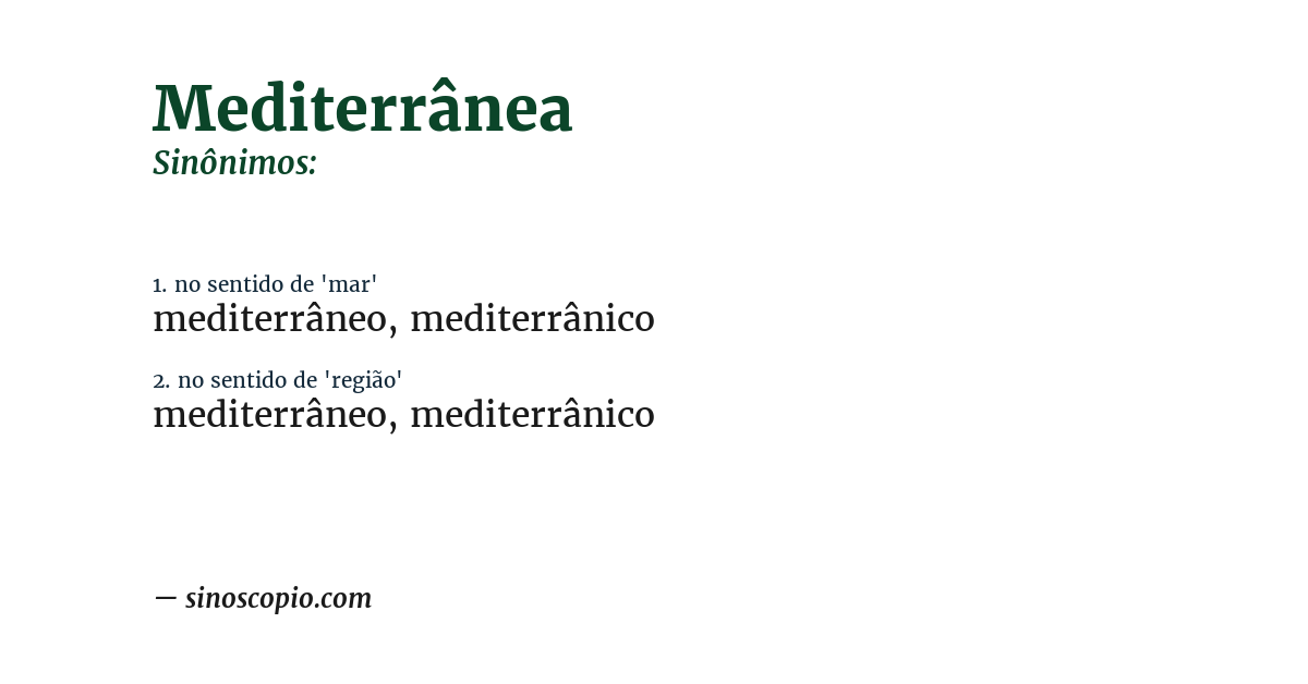 Sinônimo de mediterrânea
