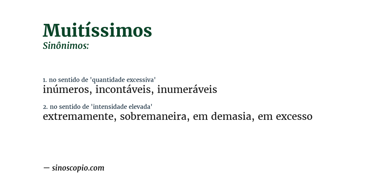 Sinônimo de muitíssimos