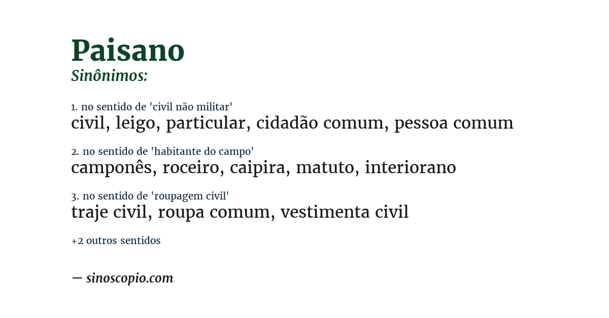 Sinônimo de paisano