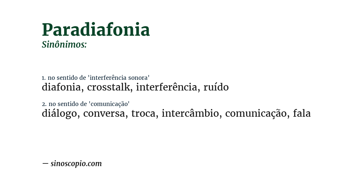Sinônimo de paradiafonia