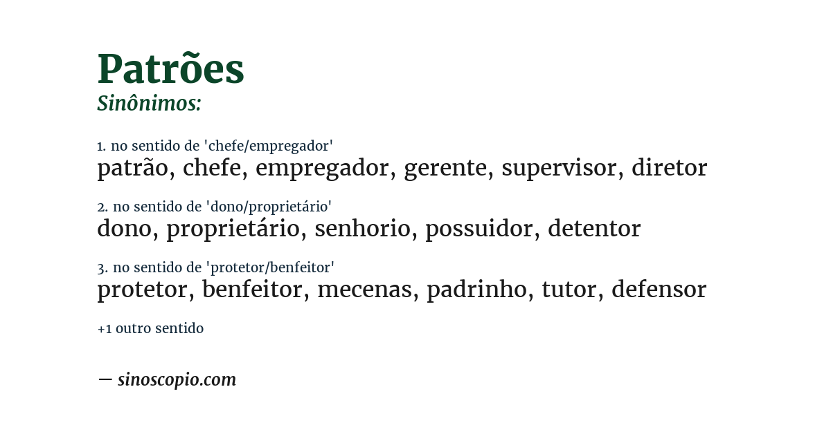 Sinônimo de patrões