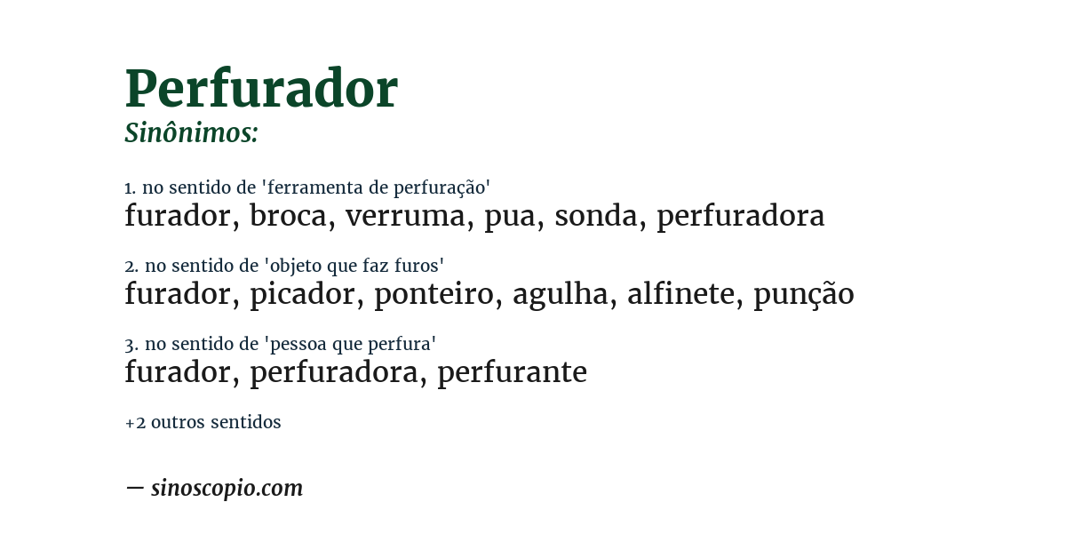 Sinônimo de perfurador