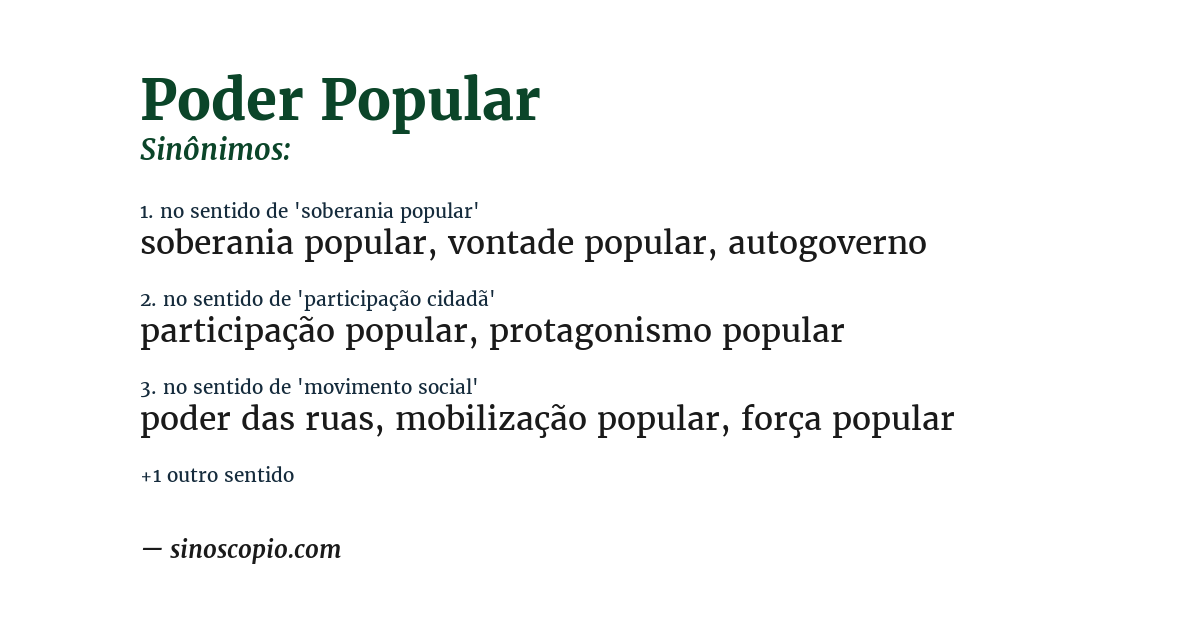 Sinônimo de poder popular