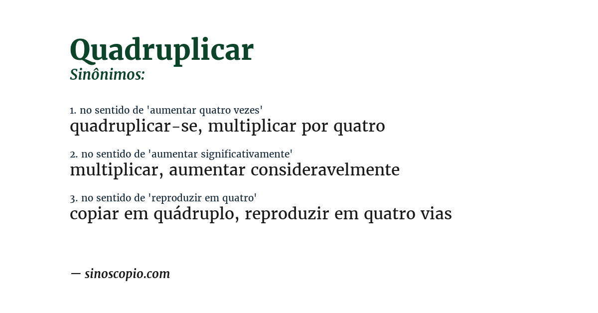 Sinônimo de quadruplicar
