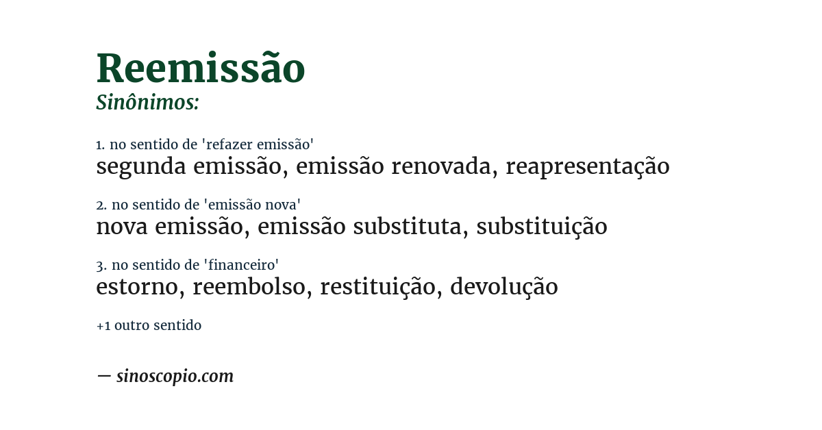 Sinônimo de reemissão