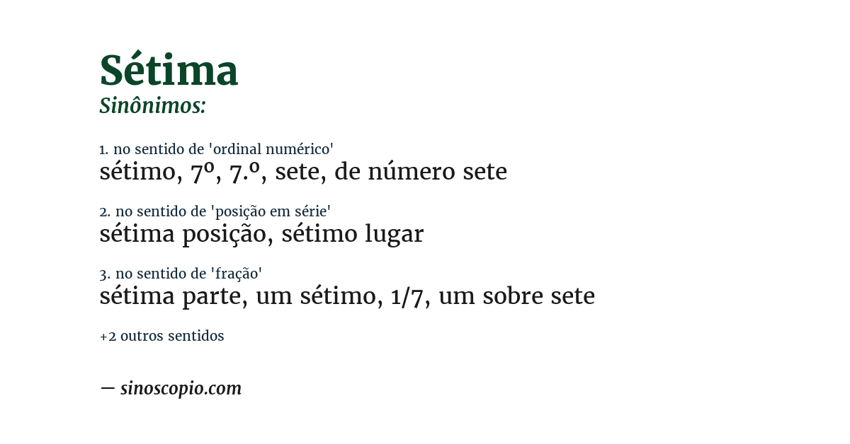 Sinônimo de sétima
