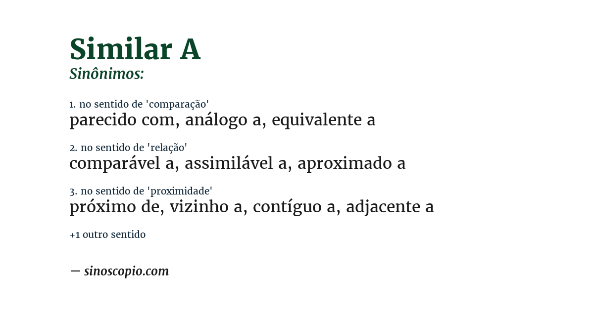 Sinônimo de similar a