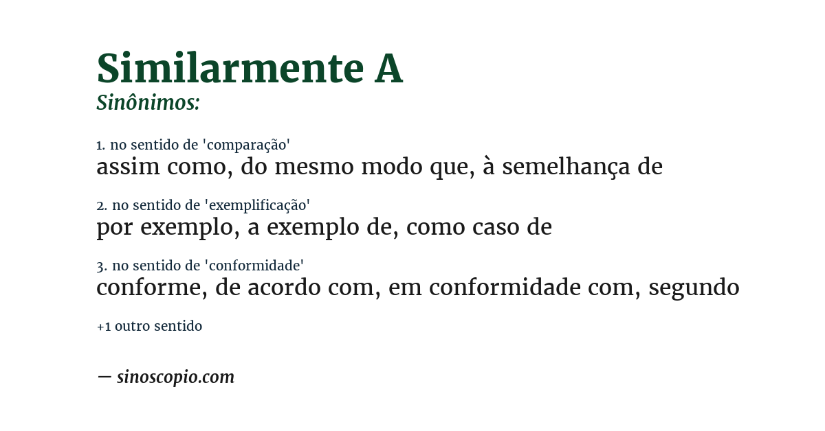 Sinônimo de similarmente a
