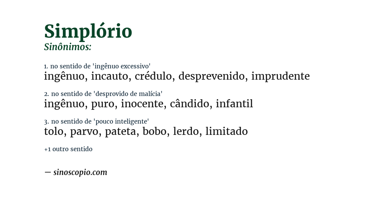 Sinônimo de simplório
