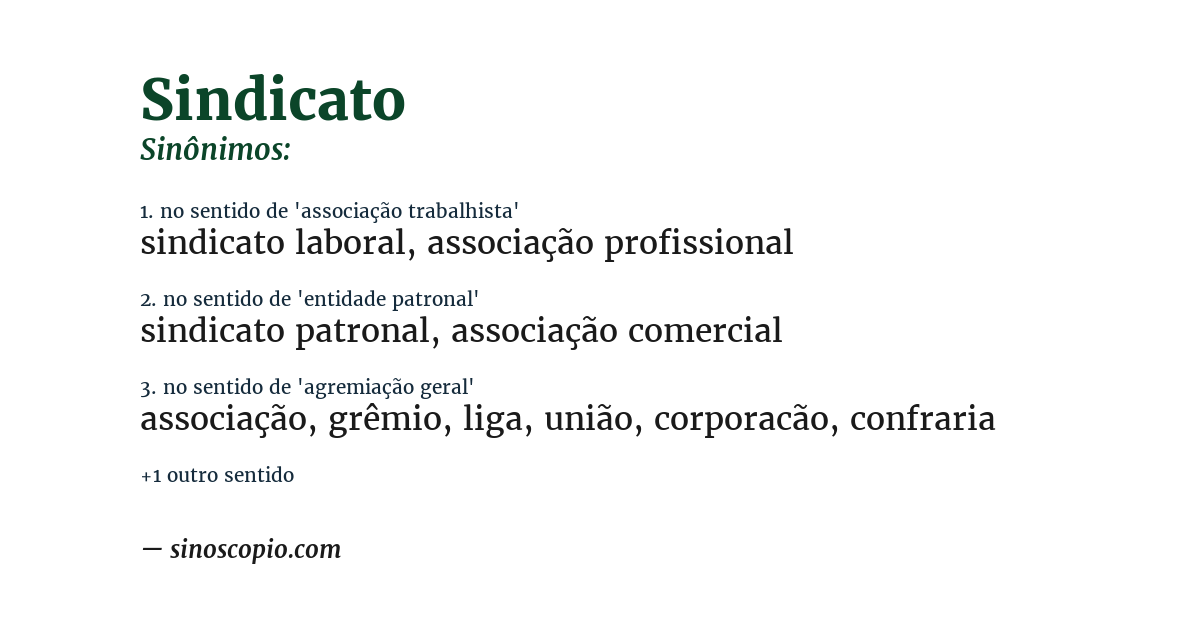 Sinônimo de sindicato