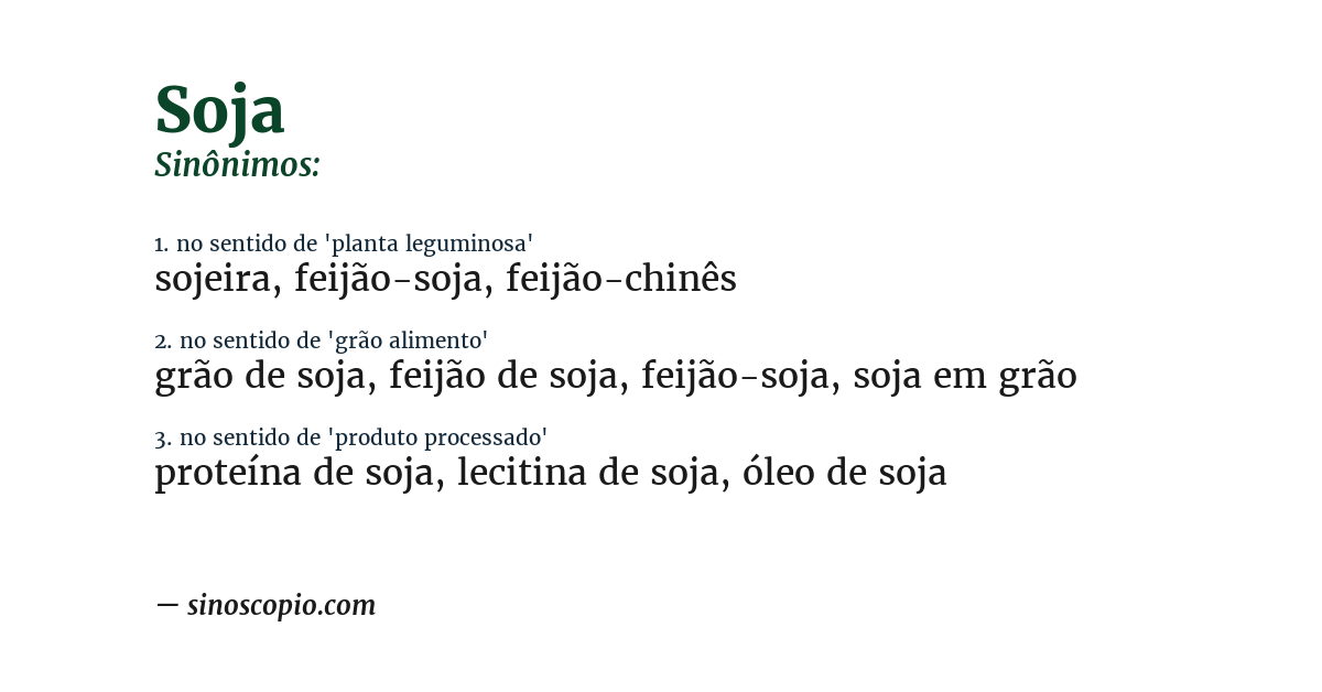 Sinônimo de soja