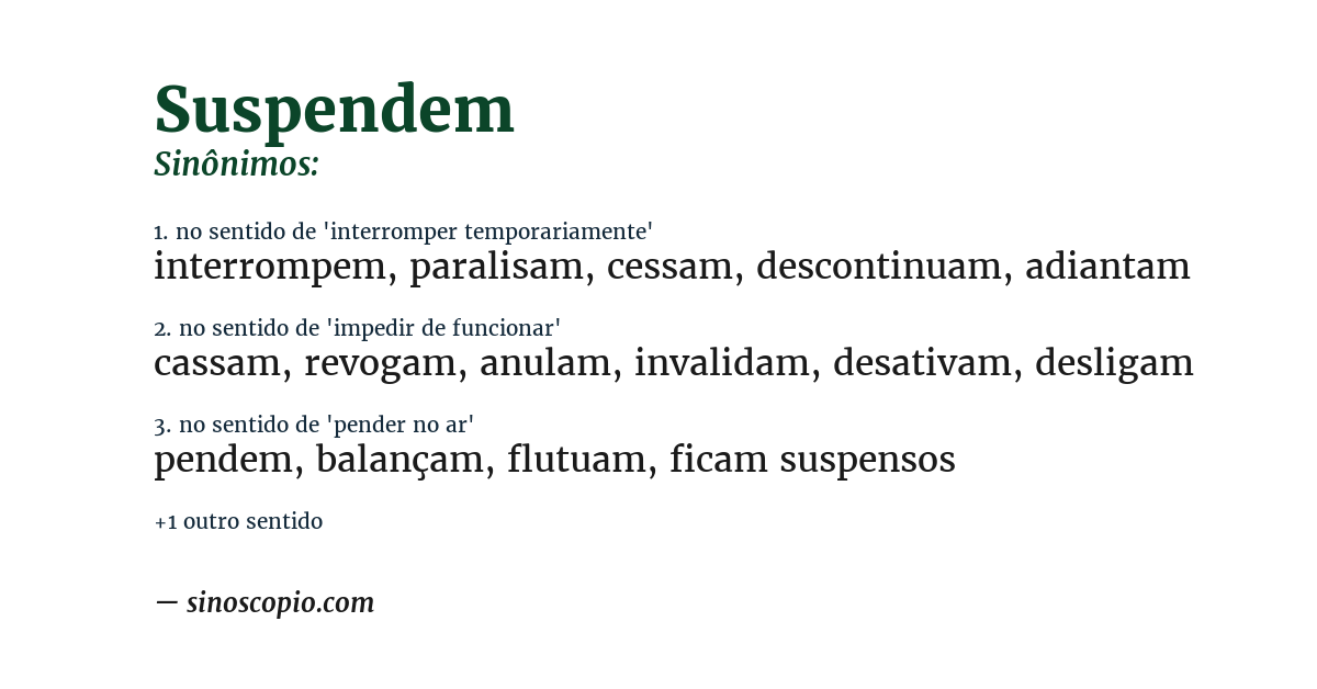 Sinônimo de suspendem