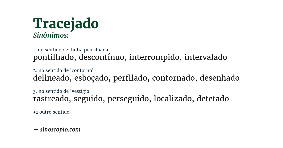 Sinônimo de tracejado