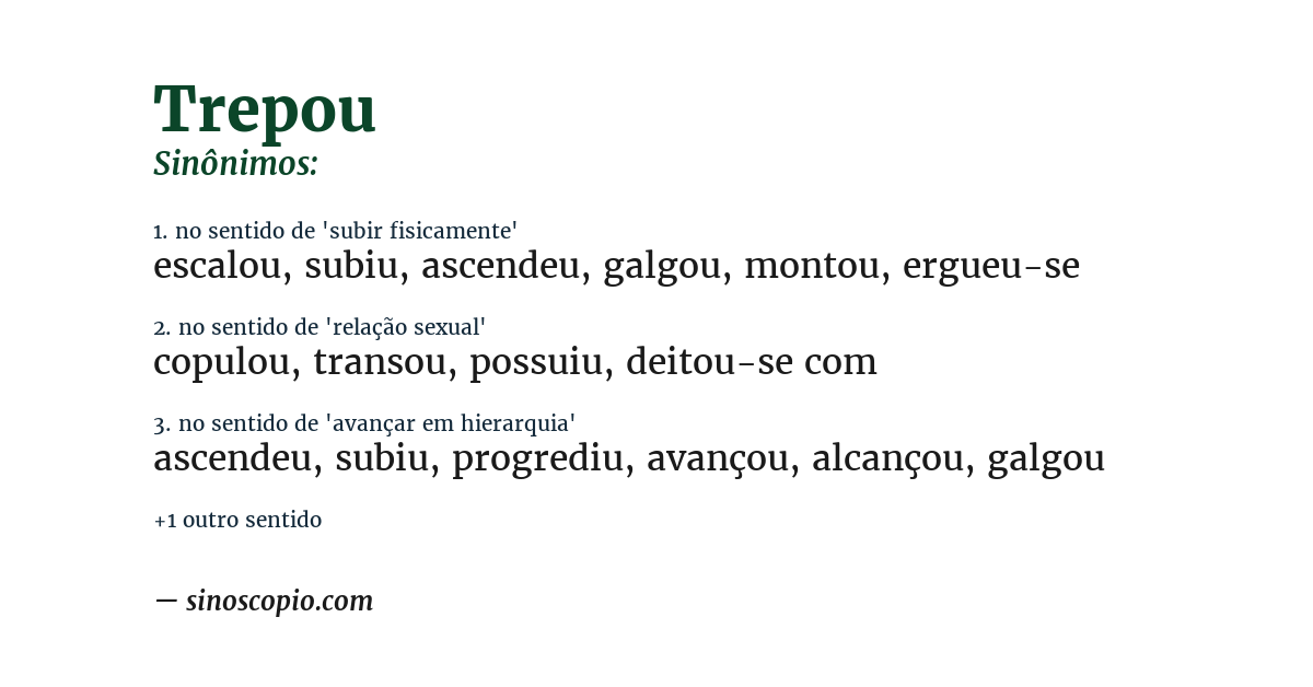 Sinônimo de trepou