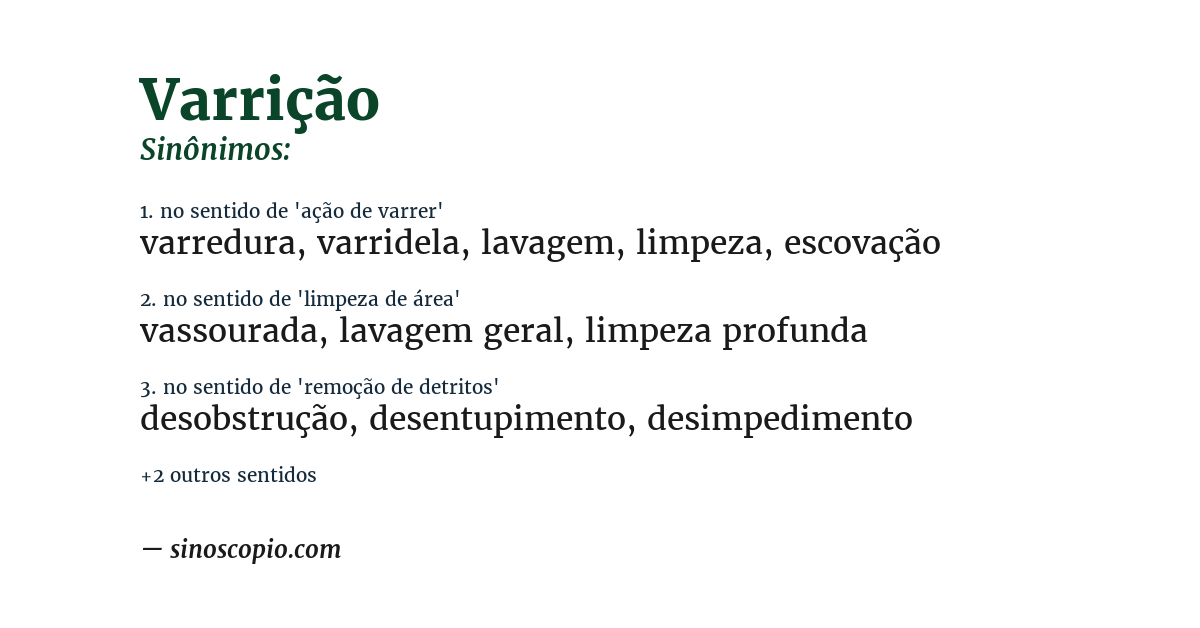 Sinônimo de varrição