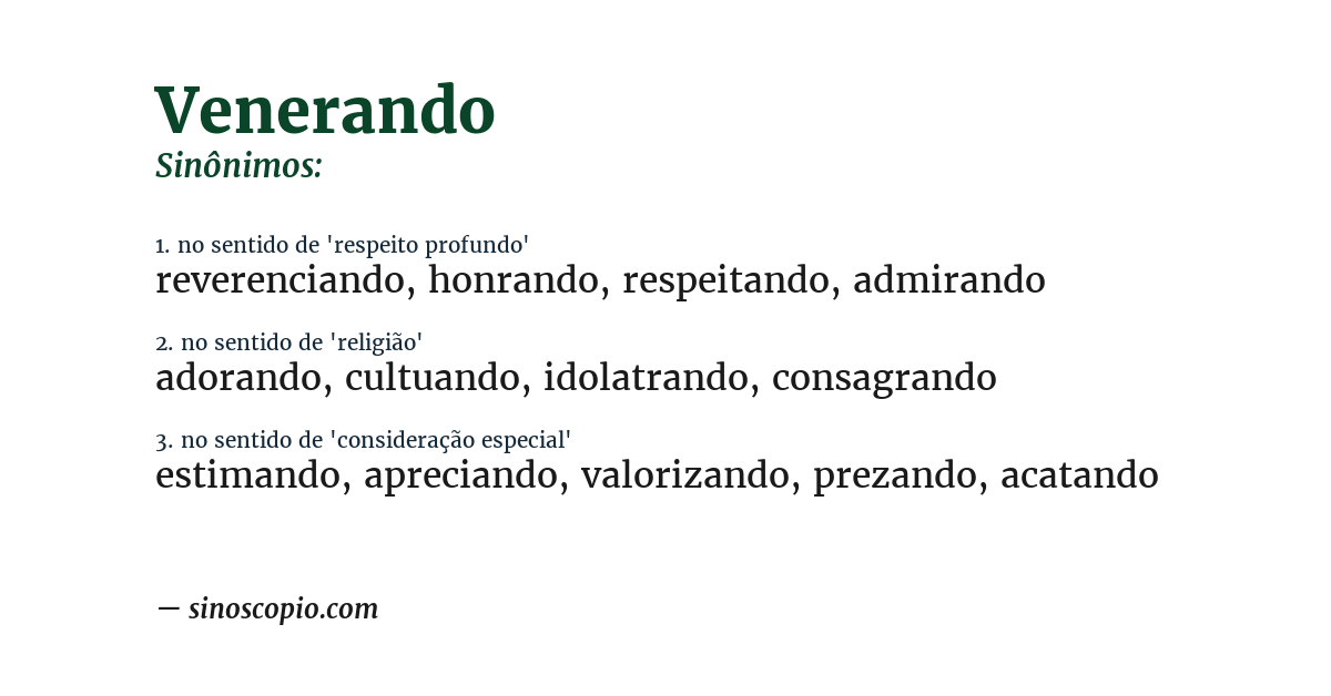 Sinônimo de venerando