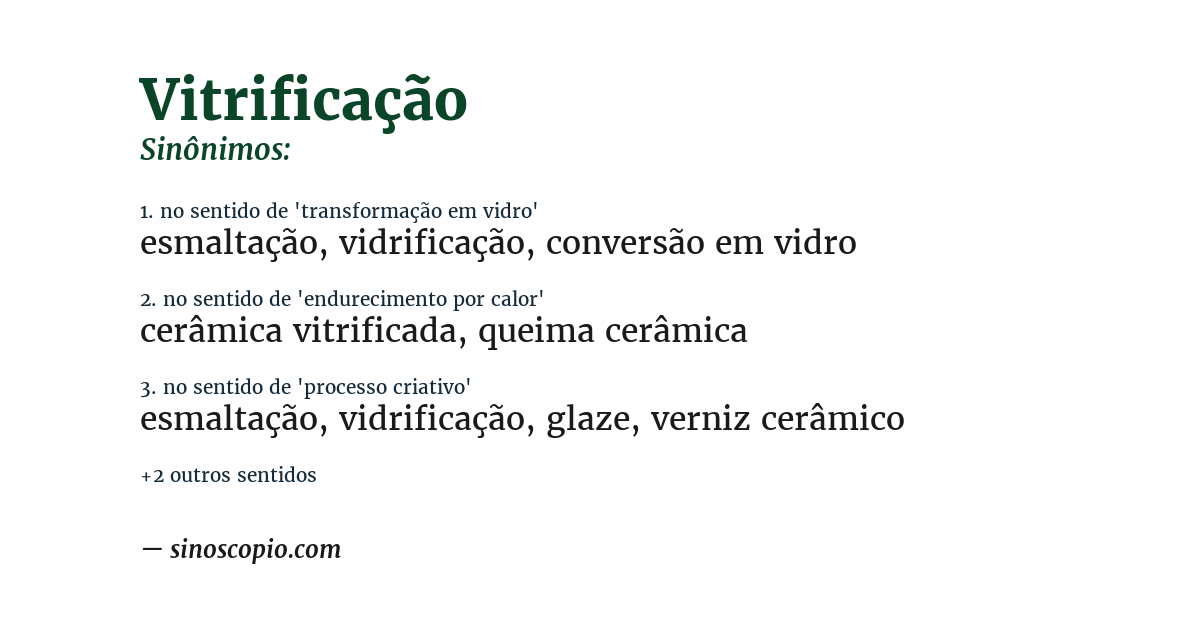 Sinônimo de vitrificação