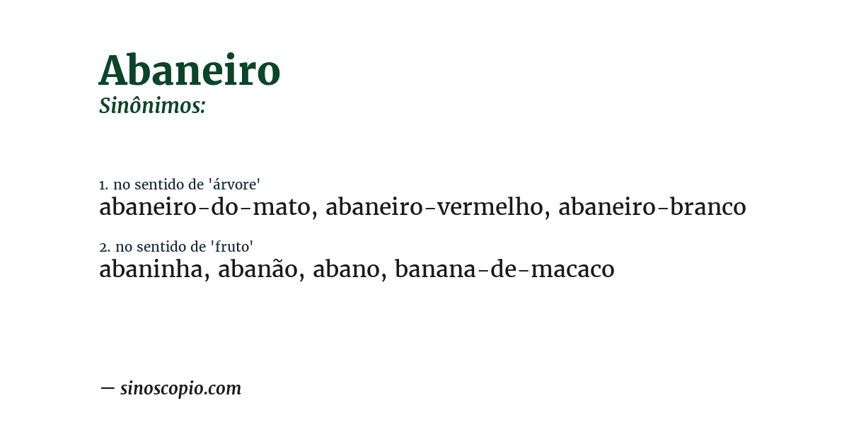 Sinônimo de abaneiro