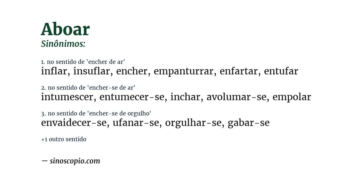 Sinônimo de aboar