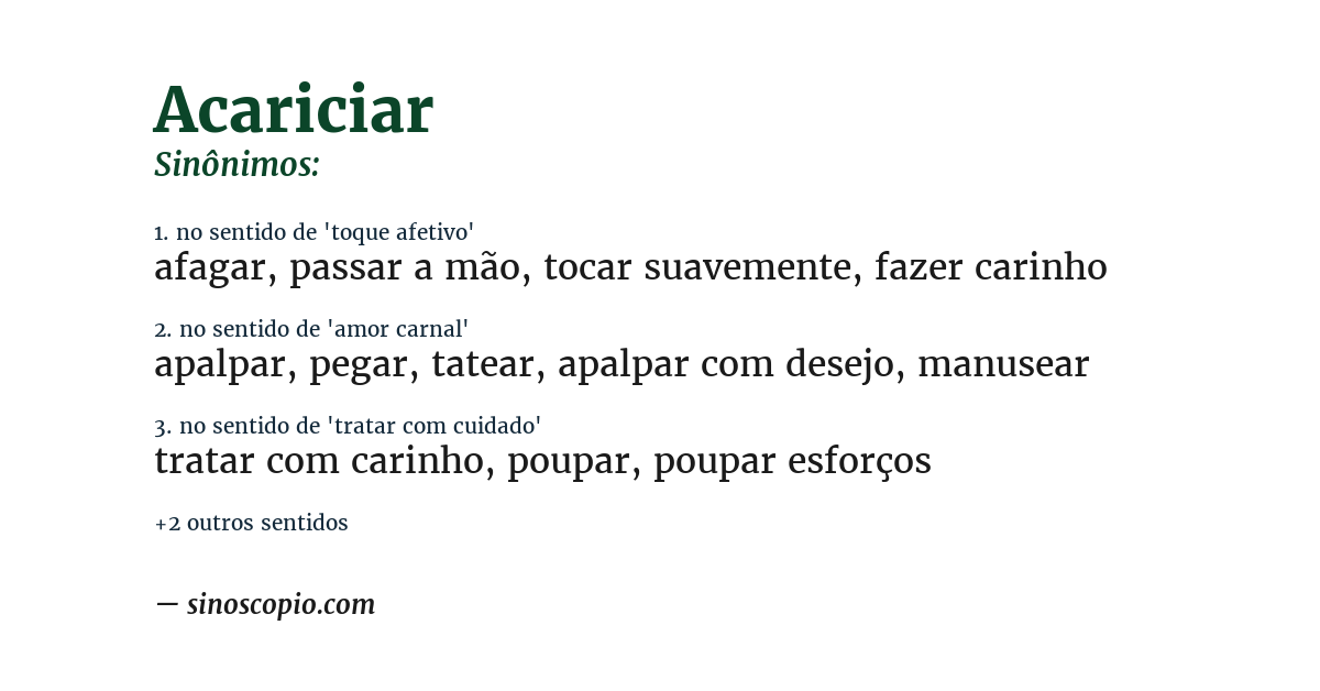 Sinônimo de acariciar