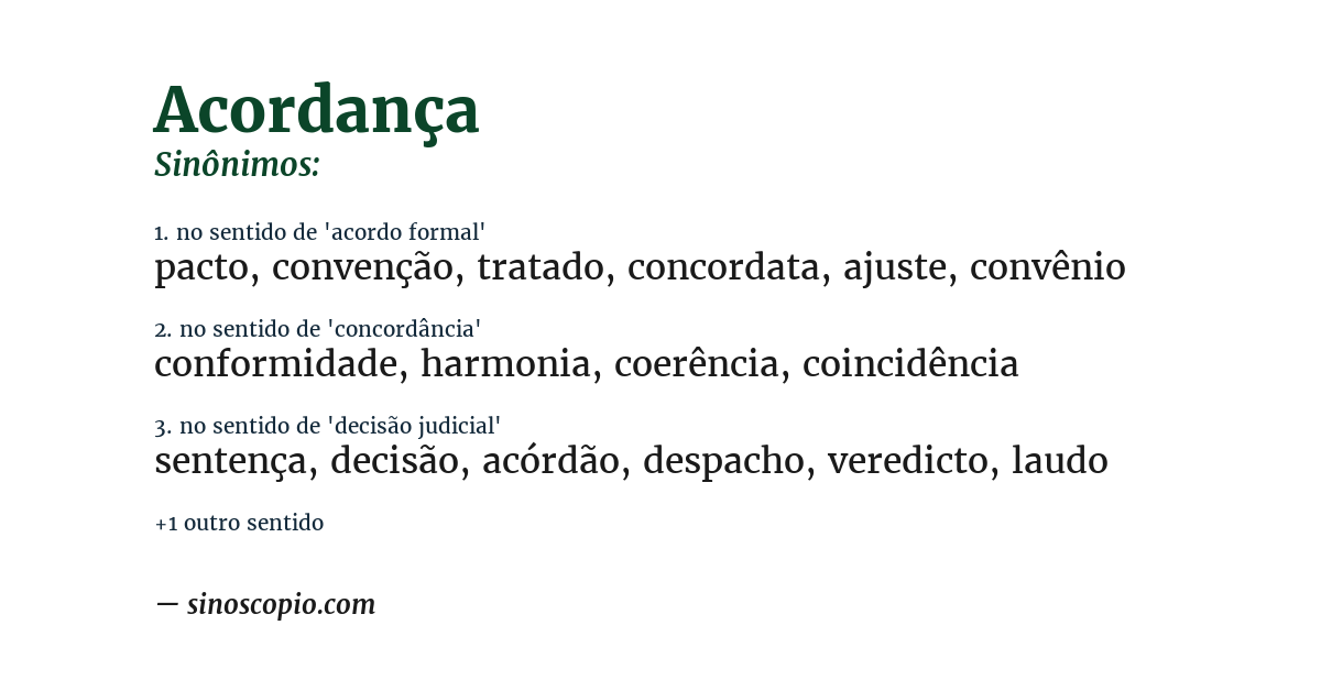 Sinônimo de acordança