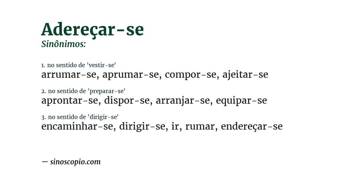 Sinônimo de adereçar-se