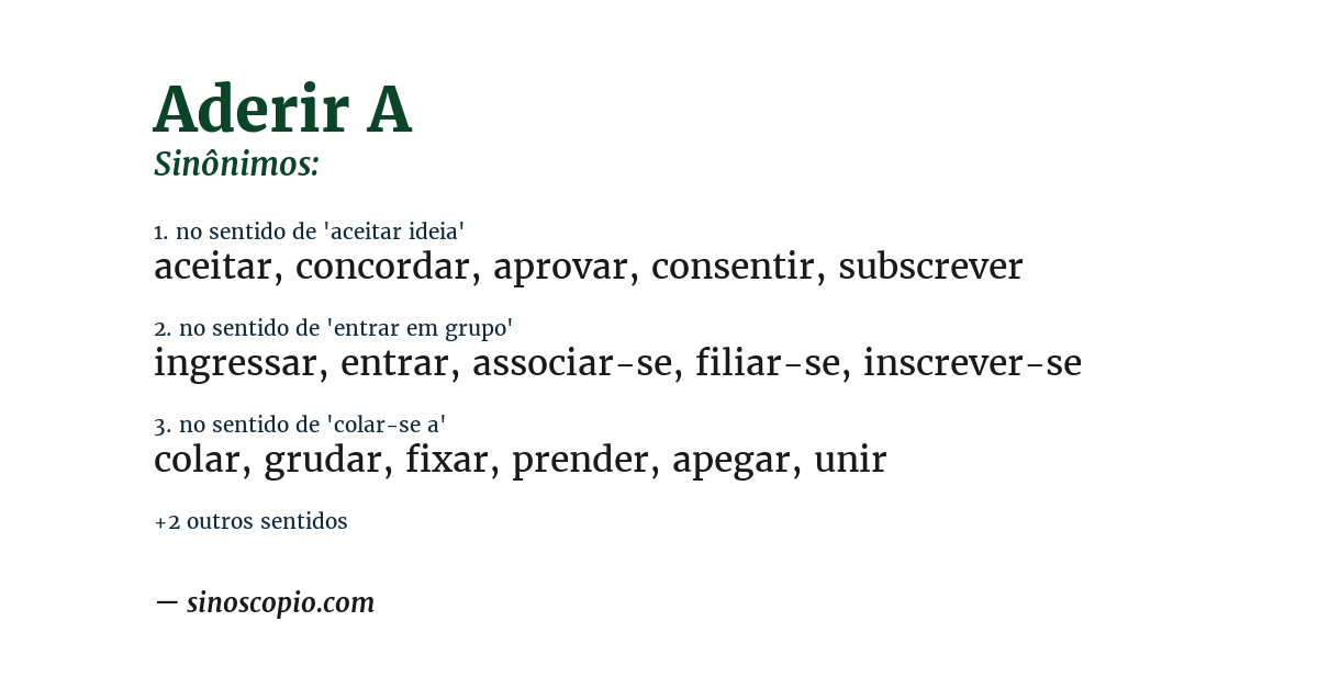 Sinônimo de aderir a