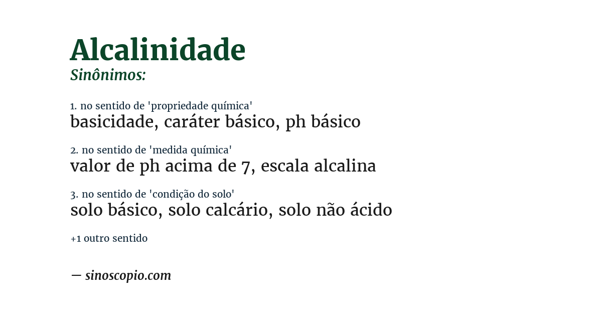 Sinônimo de alcalinidade