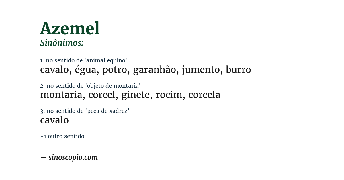 Sinônimo de azemel